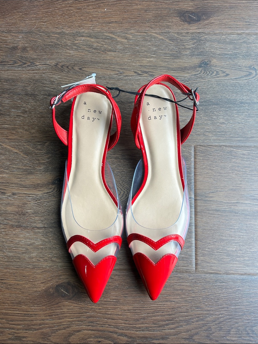 A new Day Eleanor Red Patent Pointed Slingback Kitten Heels | Red Heels